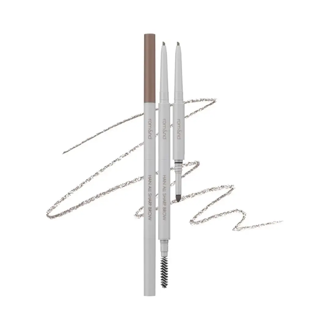 rom&nd Han All Sharp Brow C3. Modern Beige 0.24 g - kredka do brwi z cieniem, chłodny popielaty beż