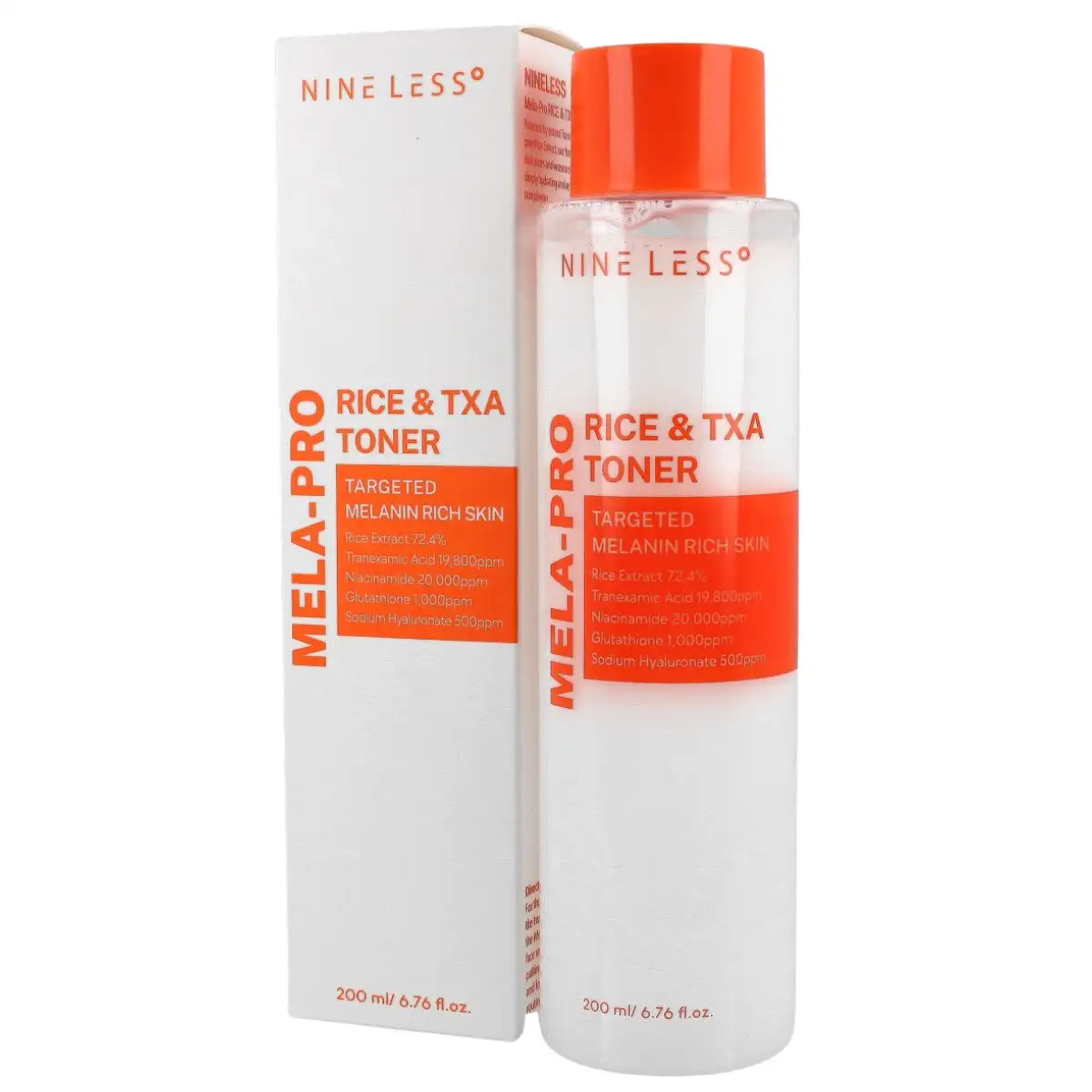 NINE LESS MELA-PRO Rice & TXA Toner 200 ml - rozjaśniający tonik do twarzy