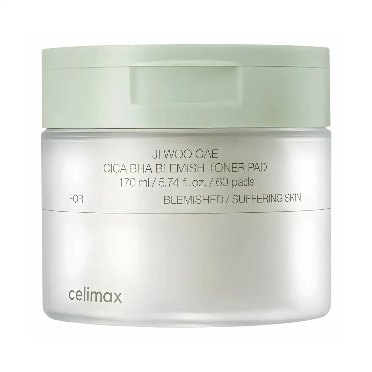 celimax Ji Woo Gae Cica BHA Blemish Toner Pad 60 szt - oczyszczające płatki do twarzy
