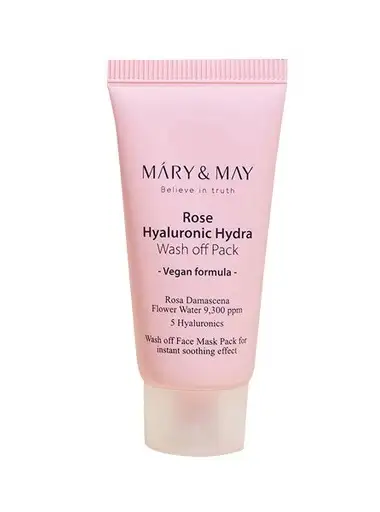 Mary&May Rose Hyaluronic Hydra Wash off Pack 30 g - Intensywnie nawilżająca i rozjaśniająca maseczka do twarzy — 3