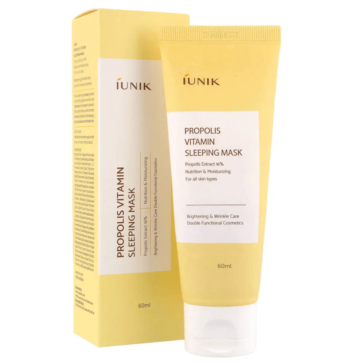 iUNIK Propolis Vitamin Sleeping Mask 60 ml - Nawilżająco-regenerująca maska do twarzy na noc — 2