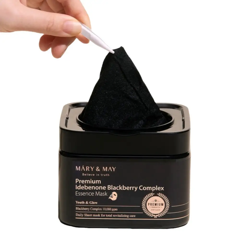 Mary&May Premium Idebenon Blackberry Complex Ampoule Mask 20 ea - Odmładzająco-regenerujące maseczki w płachcie — 2
