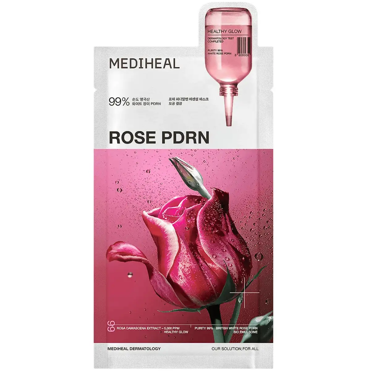 MEDIHEAL Rose PDRN Essential Mask Healthy Glow 24 ml - maska w płachcie zwężająca pory