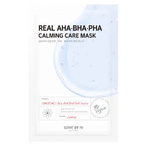 SOME BY MI Real Aha Bha Pha Calming Care Mask 20 g - wygładzająca maska w płachcie — 2