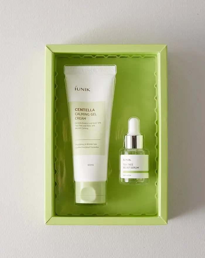 IUNIK SET Centella Edition (Centella Gel Cream 60 ml + Tea Tree Serum 15 ml) - Łagodząco-nawilżający zestaw do pielęgnacji twarzy — 3