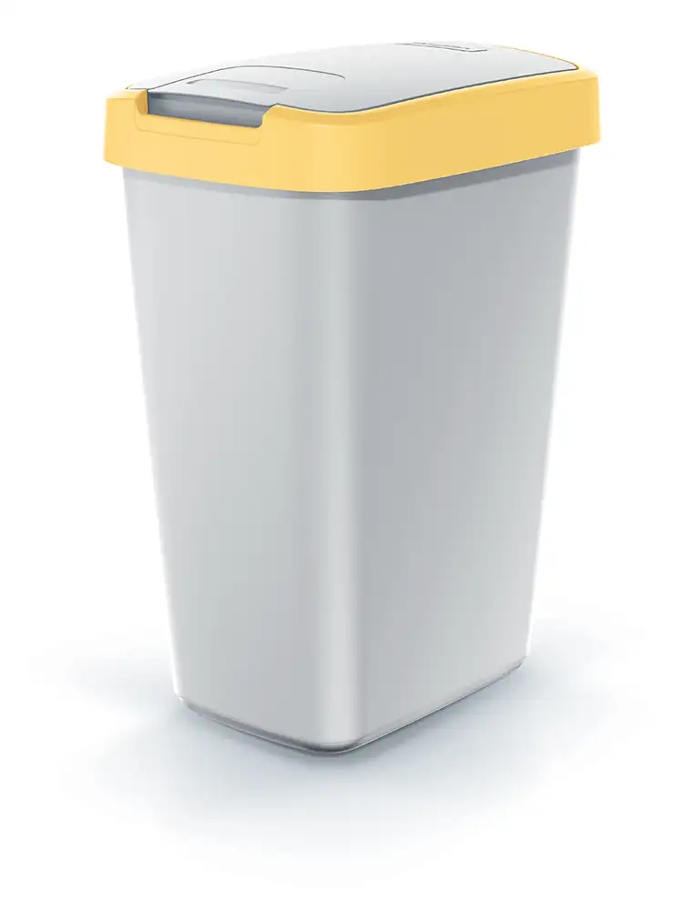 Kosz na śmieci 12L COMPACTA Q jasny żółty | Popielaty