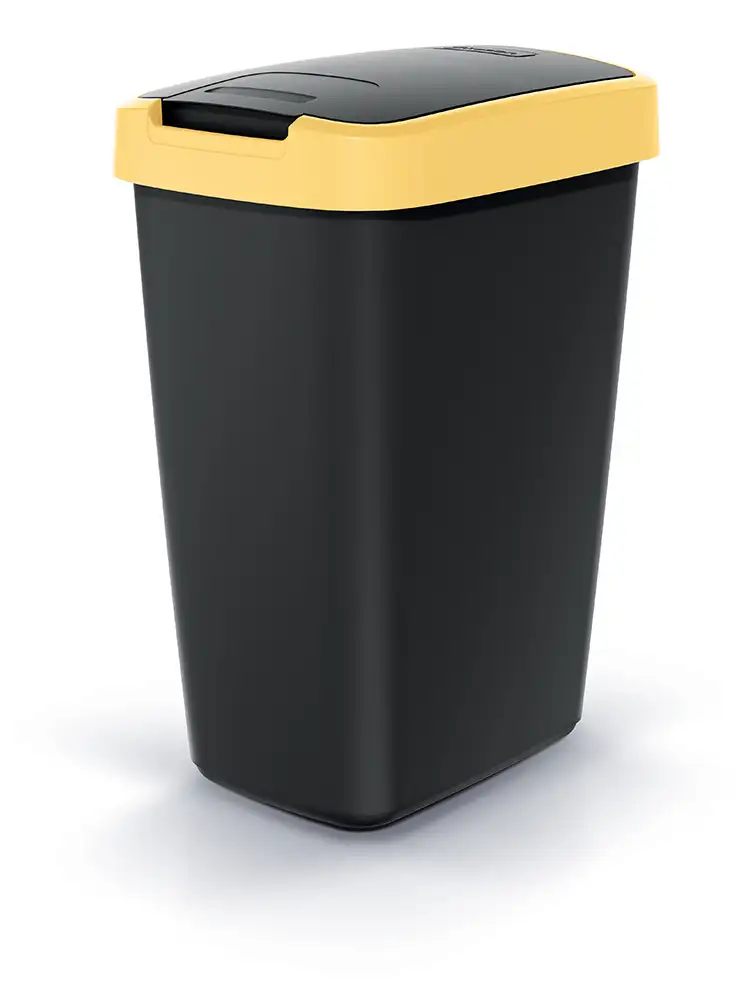 Kosz na śmieci 12L COMPACTA Q jasny żółty | Czarny