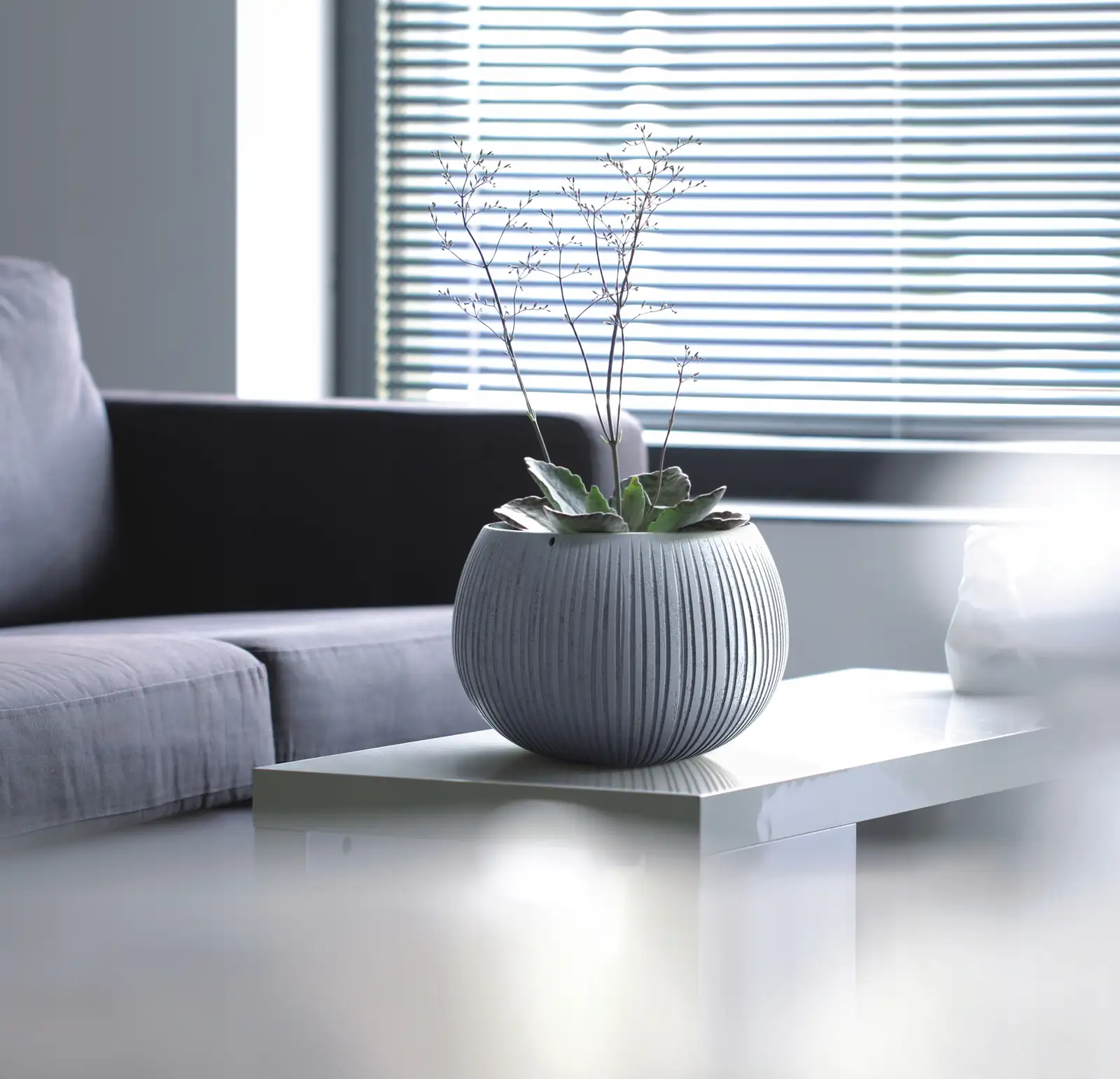 Doniczka kula Beton Bowl DKB290 z wkładem | Czarny beton — 3