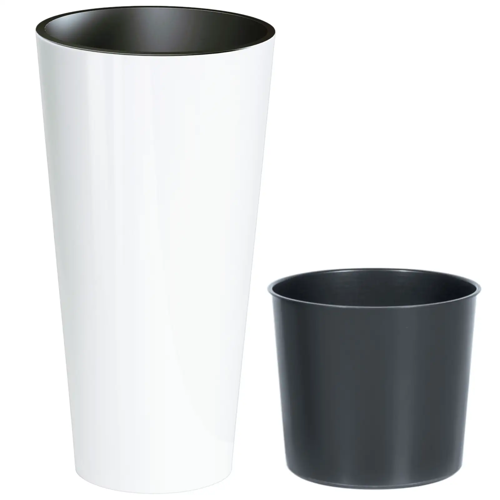 Doniczka Tubus slim shine DTUS150S | Biały — 4