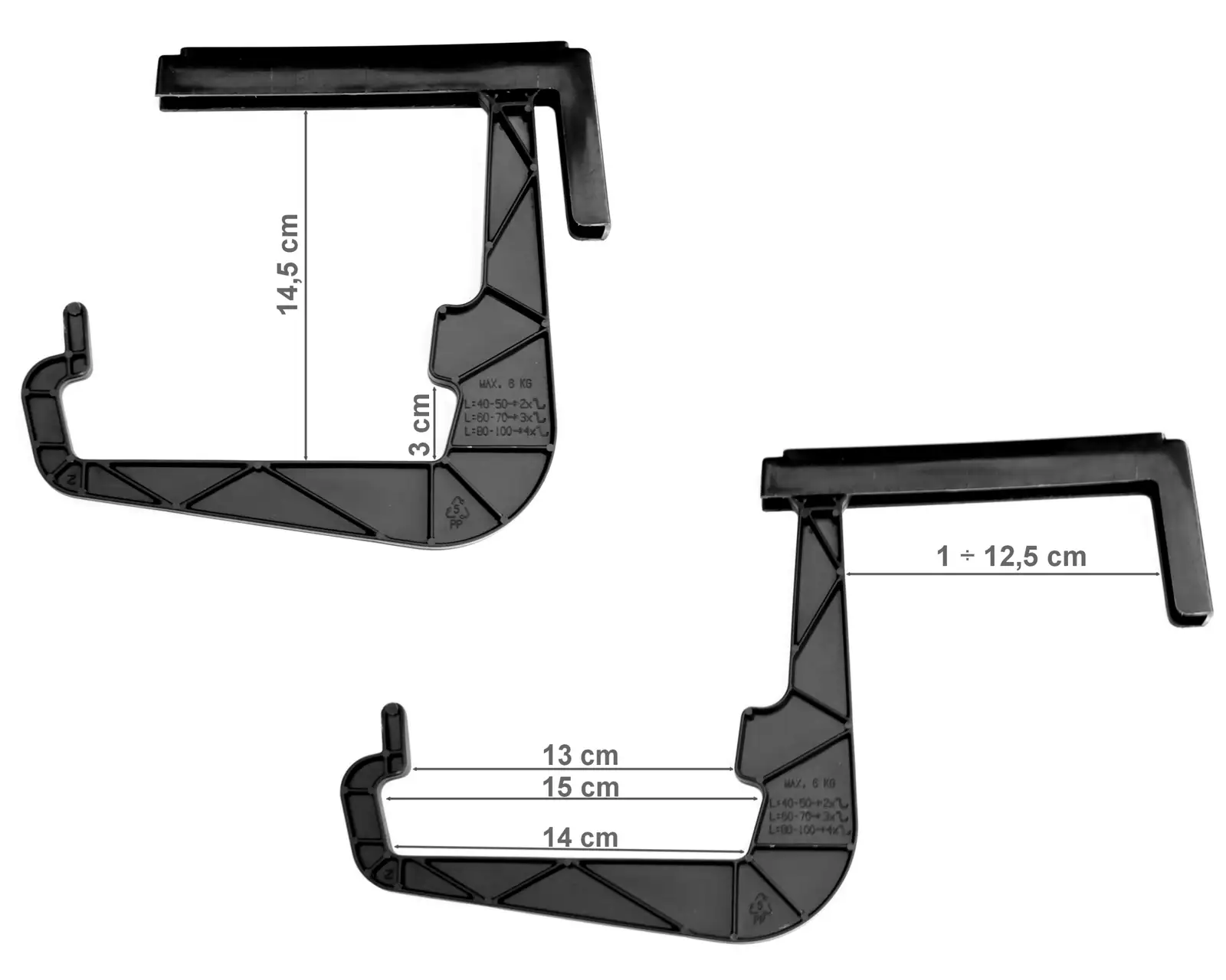 Uchwyt HANGPLAST balkonowy do doniczek | Antracyt — 3