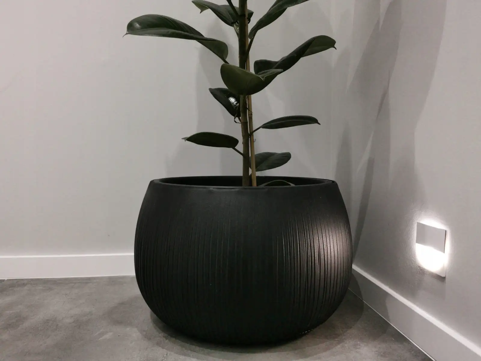 Doniczka kula Beton Bowl DKB290 z wkładem | Czarny beton — 9