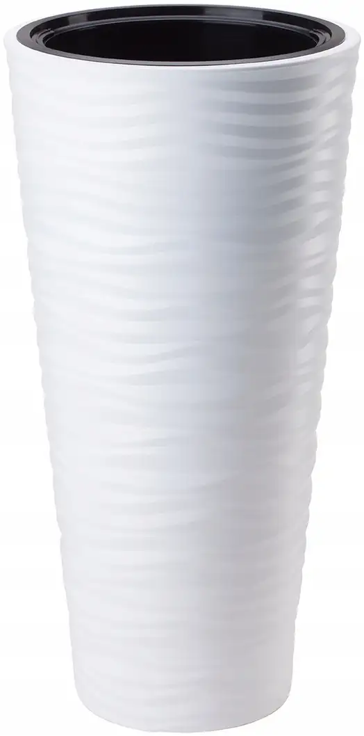 Doniczka okrągła Sahara Dunes Slim 35 | Biały