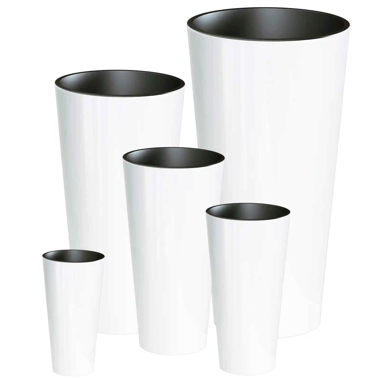 Doniczka Tubus slim shine DTUS150S | Biały — 7