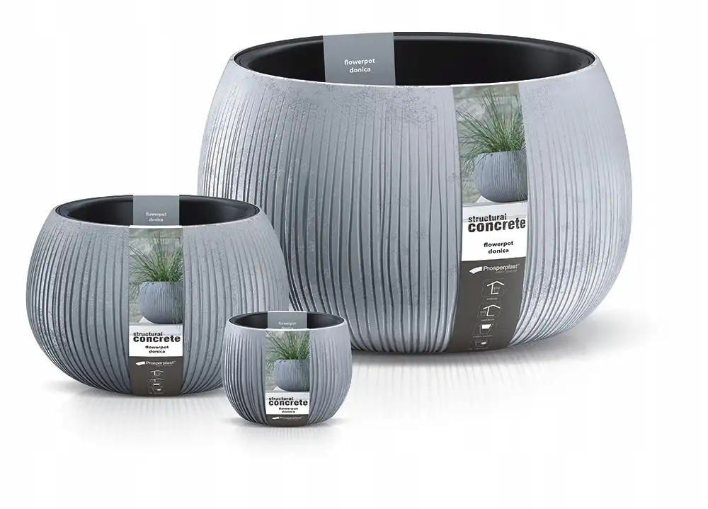 Doniczka kula Beton Bowl DKB240 z wkładem | Beton — 8