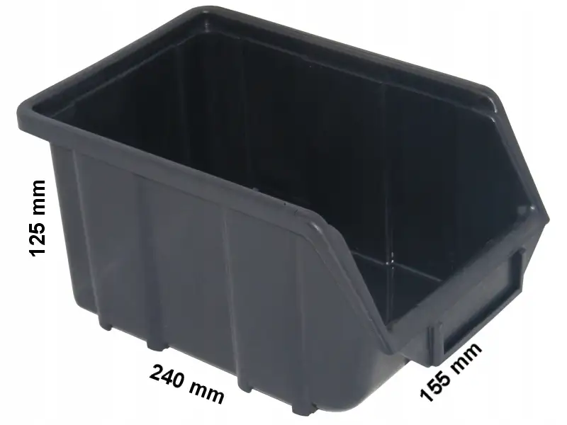 Pojemnik magazynowy - Ecobox średni | Czarny — 2