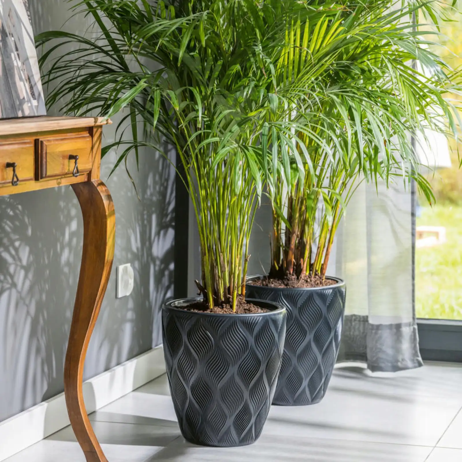 Doniczka okrągła Flow Slim 40 | Biały — 4