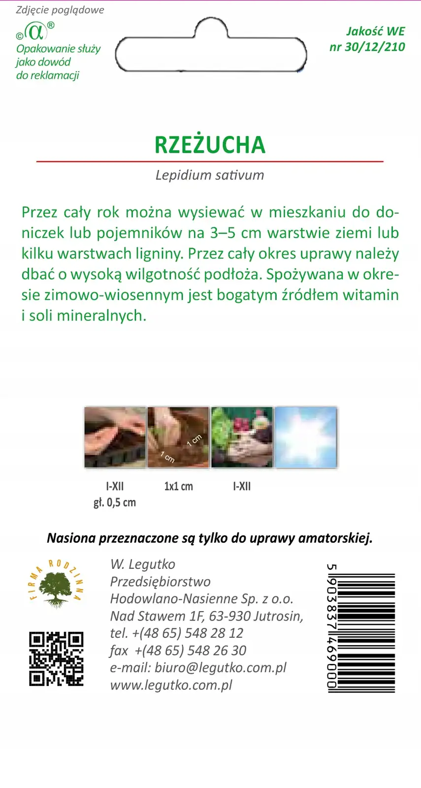 Nasiona na kiełki, rzeżucha, 30g — 2
