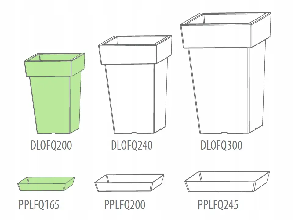 Doniczka kwadratowa Lofly Square DLOFQ200 | Antracyt — 3