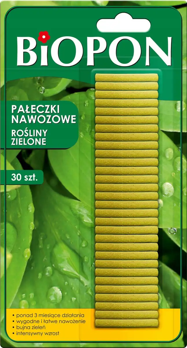 BIOPON Pałeczki nawozowe do roślin zielonych 30szt