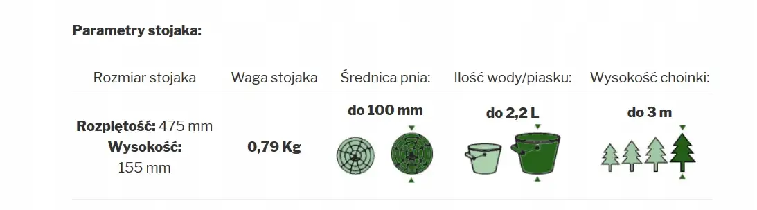 Stojak choinkowy XS 14W na choinkę do 3m — 6