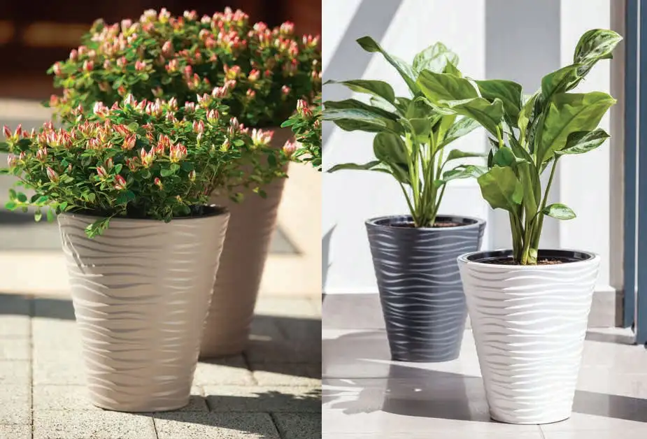 Doniczka okrągła Sahara Dunes Slim 35 | Biały — 2