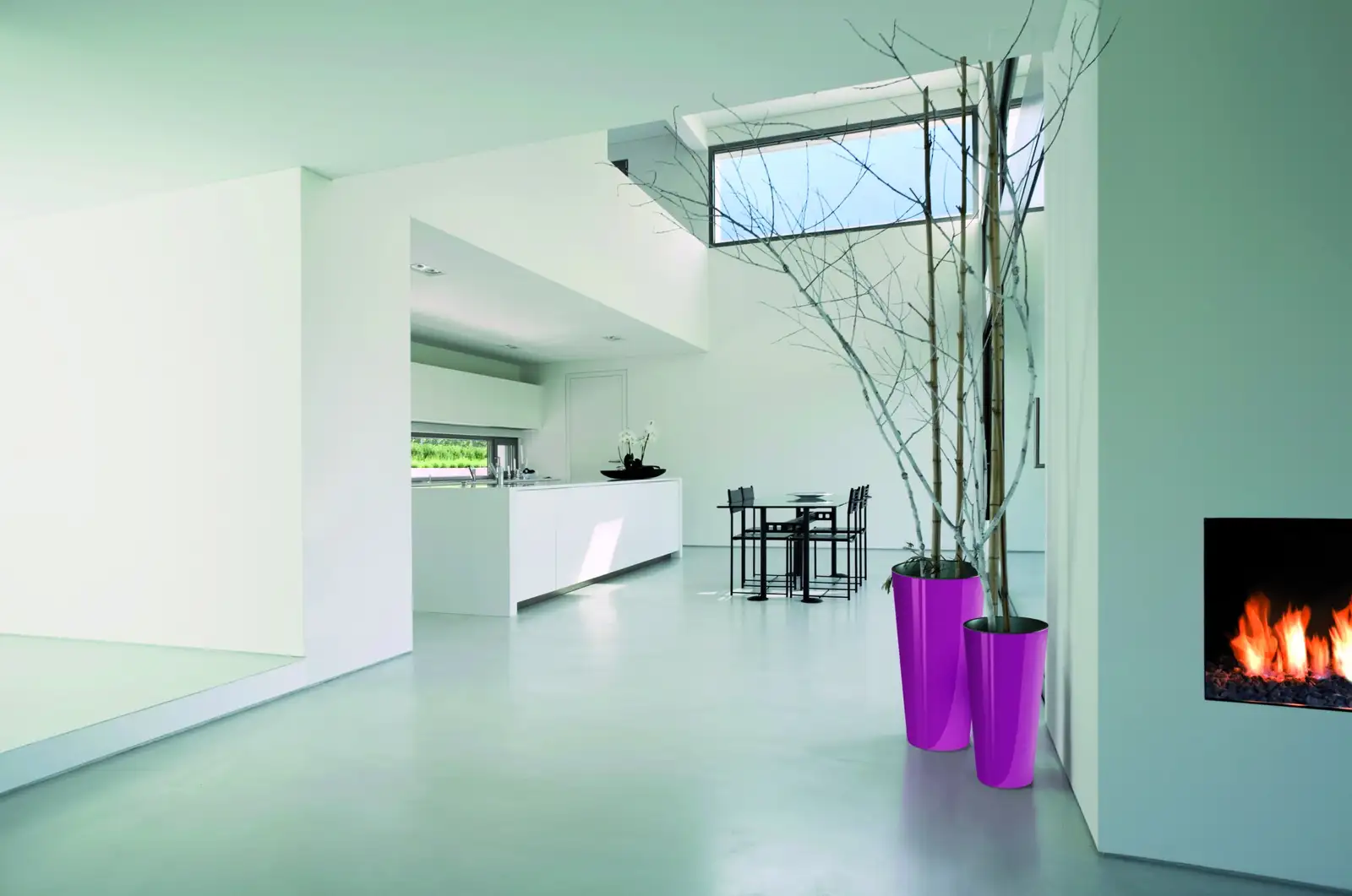 Doniczka wysoka Tubus slim shine DTUS250S | Biały — 5