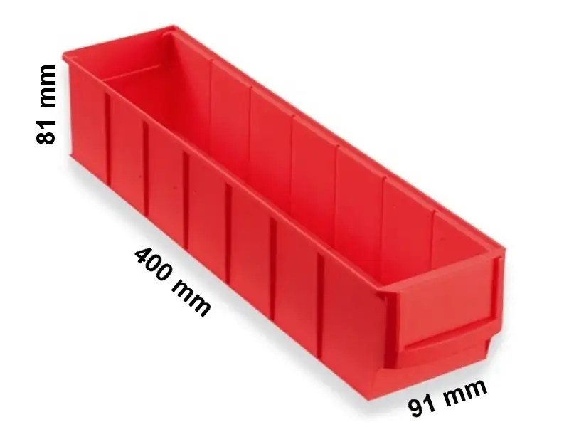 Pojemnik regałowy ShelfBox 400 S | Czerwony — 5