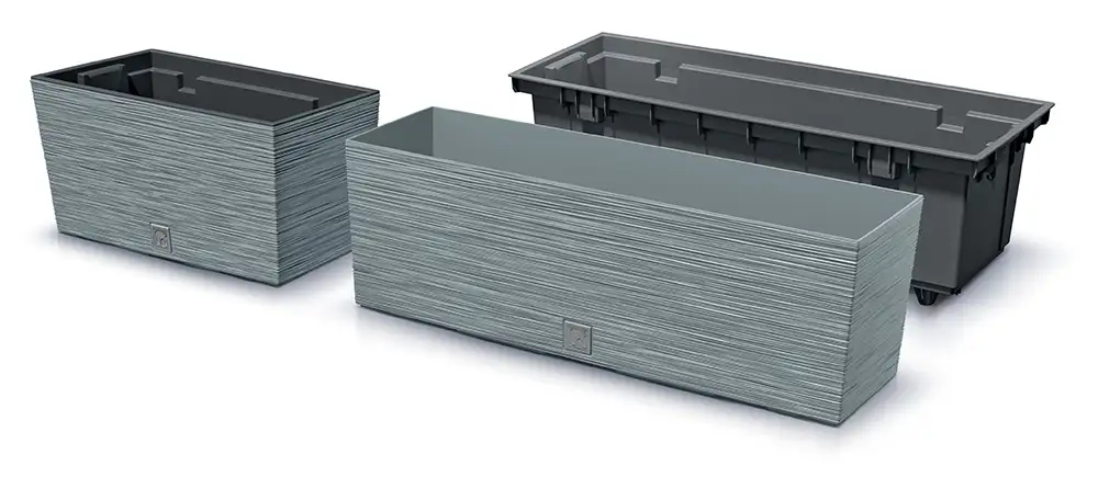 Doniczka podłużna FURU DFC400 z wkładem | Beton — 3