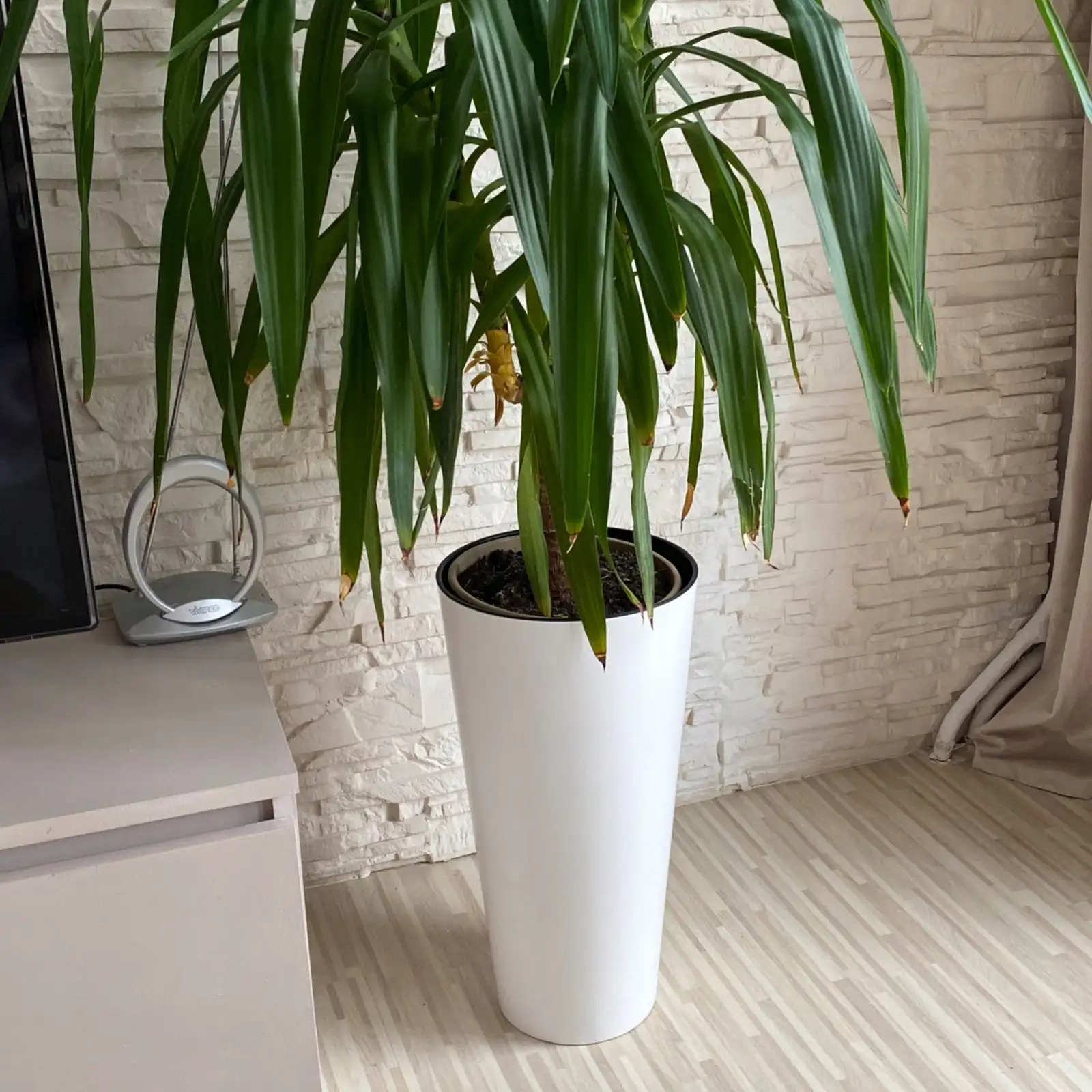 Doniczka Tubus slim shine DTUS150S | Biały — 10