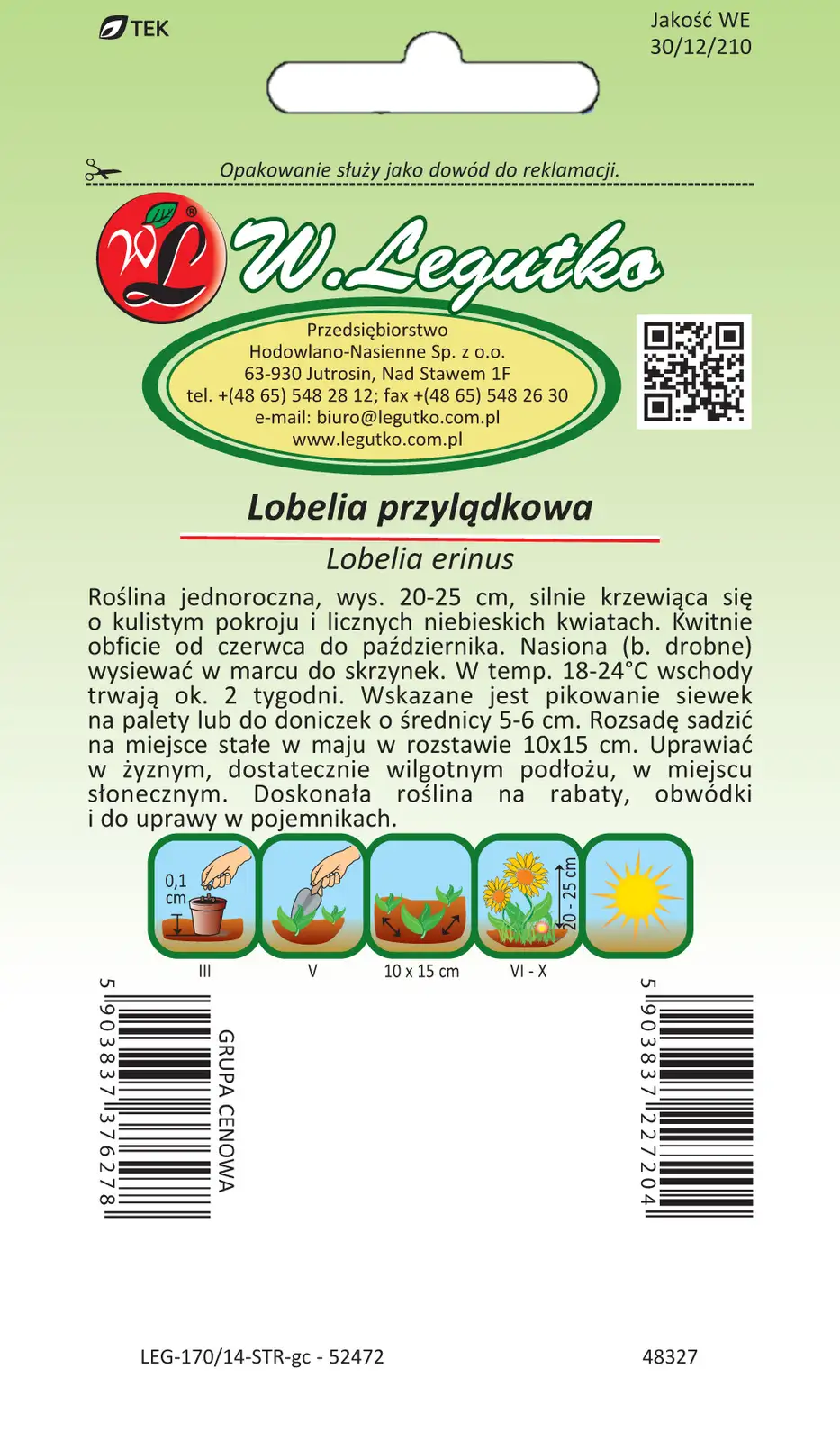 Nasiona Lobelia przylądkowa, Stroiczka niebieska — 2